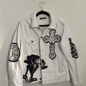 KSUBI White Graphic Denim Jacket